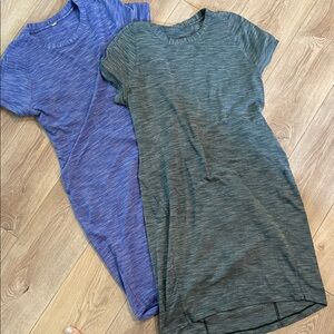 Lululemon Women’s Blue and Green Casual T-Shirt Dresses (2) - size 10